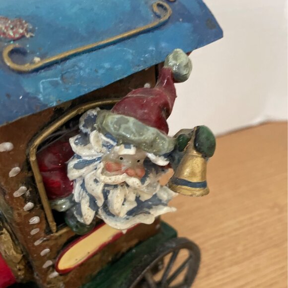 Vtg Kurt Adler Santa Claus Christmas Train Tin Metal Locomotive Hand Painted - Picture 5 of 9